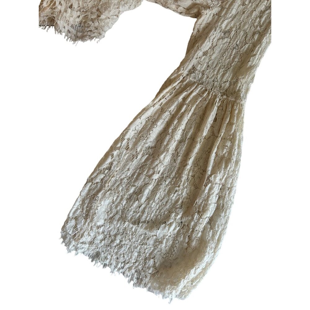 Women's XL Top Taylor & Sage Romantic Lace Boho Chic Fairy Flair Sleeve - Picture 6 of 6